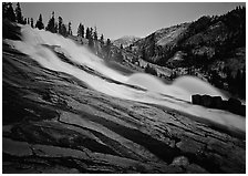 Waterwheels Fall, dusk. Yosemite National Park ( black and white)