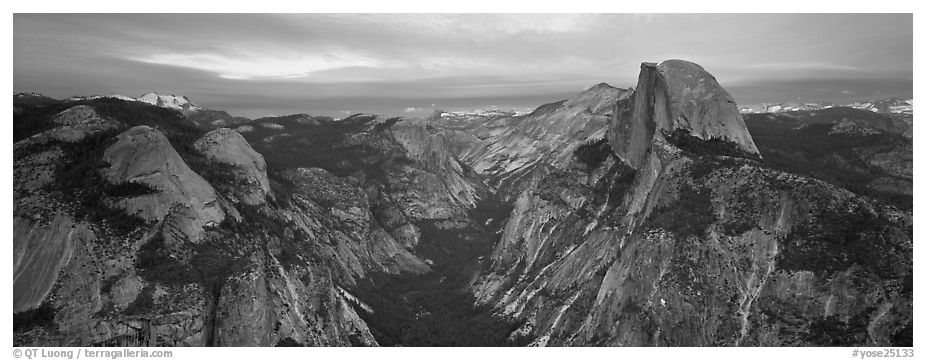 Half Dome and Tenaya Canyon. Yosemite National Park (black and white)