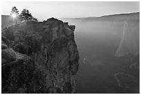 Sunset from Taft Point. Yosemite National Park ( black and white)