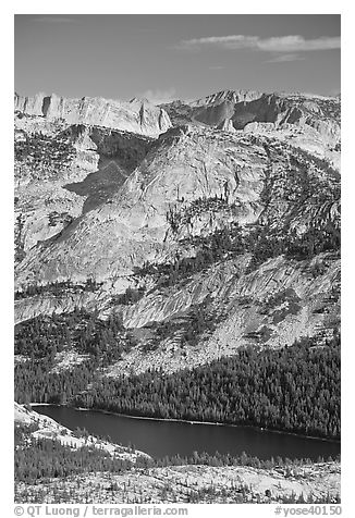 Domes above Tenaya Lake. Yosemite National Park (black and white)