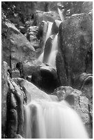 Cascading water in Chilnualna Falls. Yosemite National Park ( black and white)