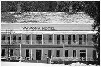 Wawona hotel in winter. Yosemite National Park ( black and white)