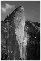Leaning Tower, sunset. Yosemite National Park ( black and white)