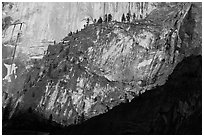 Ridges at the base of Half-Dome. Yosemite National Park ( black and white)