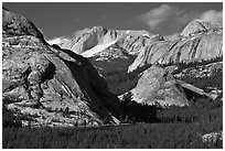 Tenaya Lake and granite domes. Yosemite National Park ( black and white)