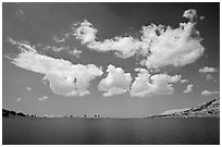 Lower Gaylor Lake and clouds. Yosemite National Park ( black and white)