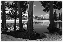 Tenaya Lake in the spring. Yosemite National Park ( black and white)