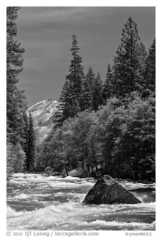 High waters and rapids in Merced River. Yosemite National Park, California, USA.