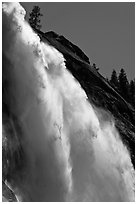 Backlit Nevada Fall. Yosemite National Park ( black and white)
