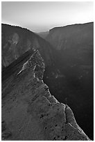 Diving Board and Yosemite Valley at sunset. Yosemite National Park ( black and white)