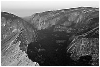 Yosemite Valley seen from Diving Board, dawn. Yosemite National Park ( black and white)