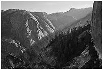 Tenaya Canyon and Mt Watkins. Yosemite National Park ( black and white)