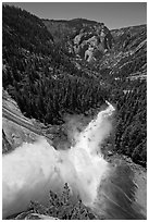 Nevada Falls from the brinks. Yosemite National Park ( black and white)