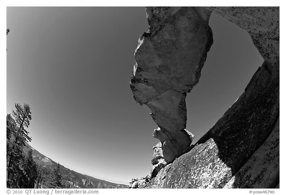 Indian Arch from below. Yosemite National Park (black and white)