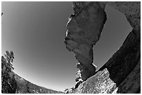 Indian Arch from below. Yosemite National Park, California, USA. (black and white)