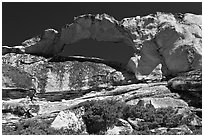 Rare granite arch, Indian Rock. Yosemite National Park, California, USA. (black and white)