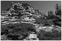 Indian Rock. Yosemite National Park, California, USA. (black and white)