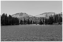 Lower Cathedral Lake. Yosemite National Park ( black and white)