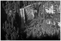Vernal Fall from above, late afternoon. Yosemite National Park ( black and white)