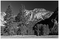 Ahwanhee Meadow, summer. Yosemite National Park ( black and white)