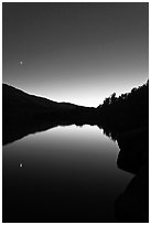 Upper McCabe Lake, sunset. Yosemite National Park ( black and white)