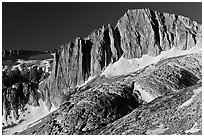 Craggy face of North Peak mountain. Yosemite National Park ( black and white)