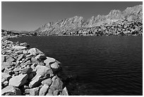 Shepherd Crest and Upper McCabe Lake shore. Yosemite National Park ( black and white)