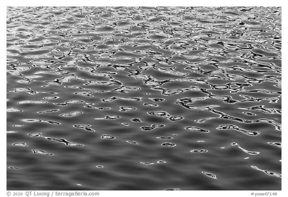 Rippled water abstract. Yosemite National Park (black and white)