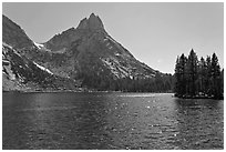 Lower Young Lake and Ragged Peak. Yosemite National Park ( black and white)