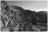 East amphitheater of Mount Conness at dawn. Yosemite National Park ( black and white)