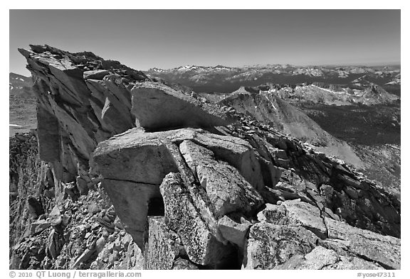 Top of Mount Conness. Yosemite National Park (black and white)