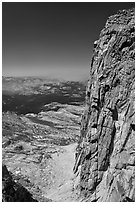 Steep rock face of Mount Conness. Yosemite National Park ( black and white)