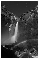 Space rainbow, Lower Yosemite Fall. Yosemite National Park ( black and white)