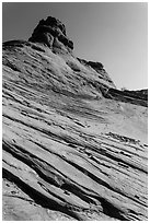 Sandstone swirls. Arches National Park, Utah, USA. (black and white)