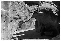 Sand Dune Arch. Arches National Park, Utah, USA. (black and white)