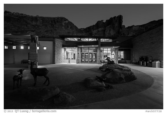 Visitor Center at dawn. Arches National Park, Utah, USA.
