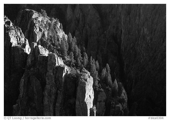 Island Peaks at sunset, North Rim. Black Canyon of the Gunnison National Park (black and white)