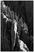 Island peaks at sunset, North rim. Black Canyon of the Gunnison National Park ( black and white)