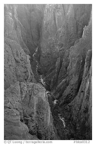 The Narrows seen from Chasm view, North Rim. Black Canyon of the Gunnison National Park (black and white)