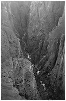 The Narrows seen from Chasm view, North rim. Black Canyon of the Gunnison National Park, Colorado, USA. (black and white)