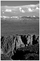 canyon from  North vista trail. Black Canyon of the Gunnison National Park, Colorado, USA. (black and white)