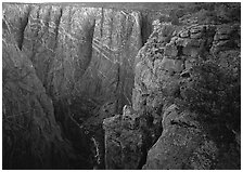 painted wall from Chasm view, North rim. Black Canyon of the Gunnison National Park, Colorado, USA. (black and white)
