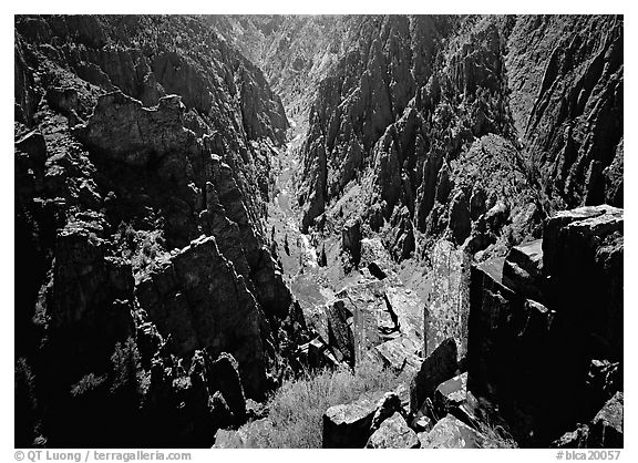 Island peaks view, North rim. Black Canyon of the Gunnison National Park (black and white)
