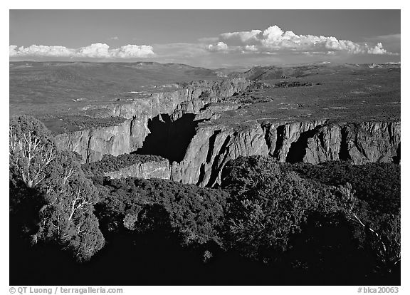 The canyon from the North vista trail. Black Canyon of the Gunnison National Park (black and white)