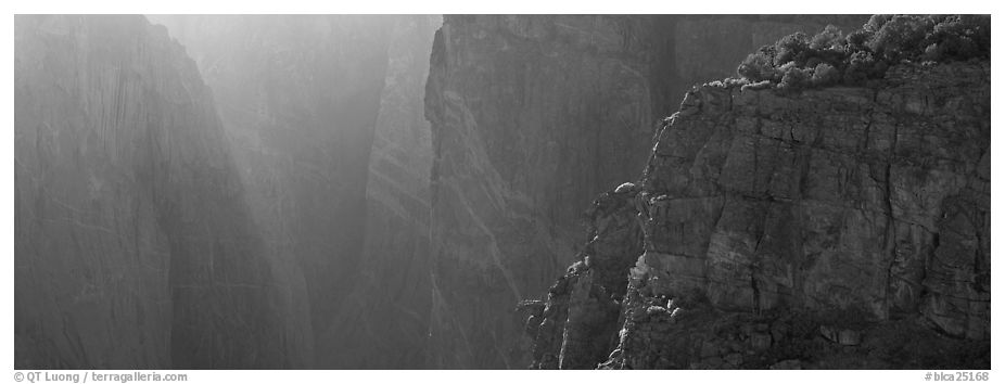 Chasm and light. Black Canyon of the Gunnison National Park (black and white)