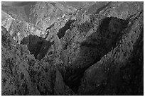 Canyon buttres from Tomichi Point. Black Canyon of the Gunnison National Park ( black and white)