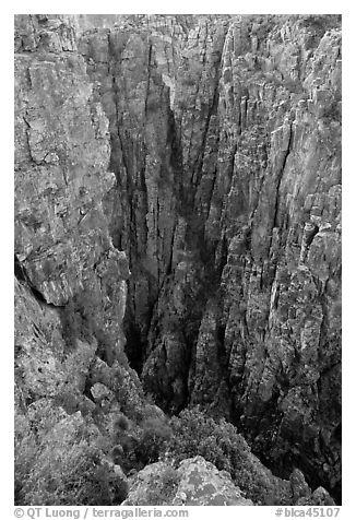 Narrow gorge. Black Canyon of the Gunnison National Park (black and white)