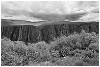 Canyon and storm clouds, Gunnison Point. Black Canyon of the Gunnison National Park ( black and white)
