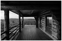 Visitor center porch. Black Canyon of the Gunnison National Park ( black and white)