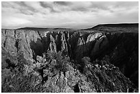 Wide view from Gunnison point. Black Canyon of the Gunnison National Park ( black and white)